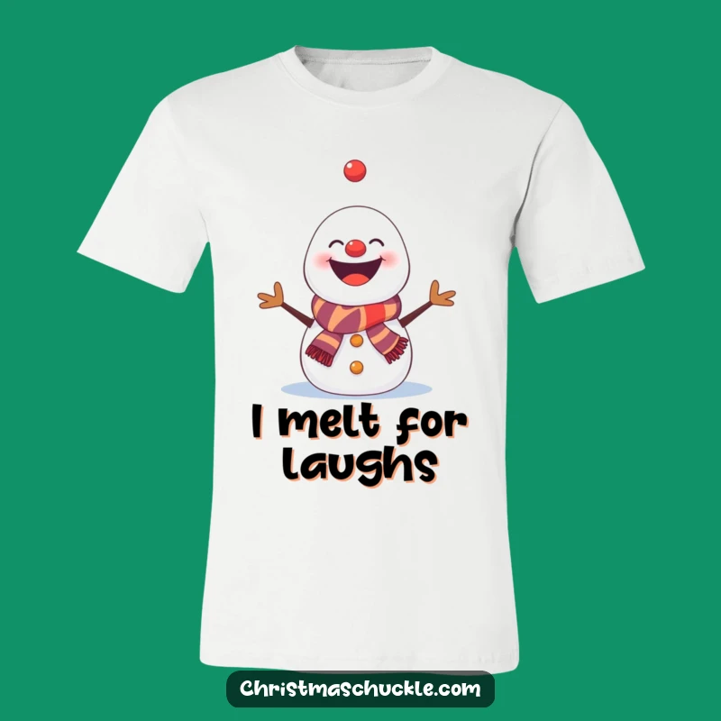 Funny Snowman Clown T-Shirt: Hilarious Gift for Winter Lovers with Erratic Snowflake Juggling