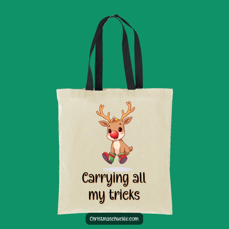 Funny Reindeer Clown Tote Bag: Carry Your Essentials with Holiday Joy