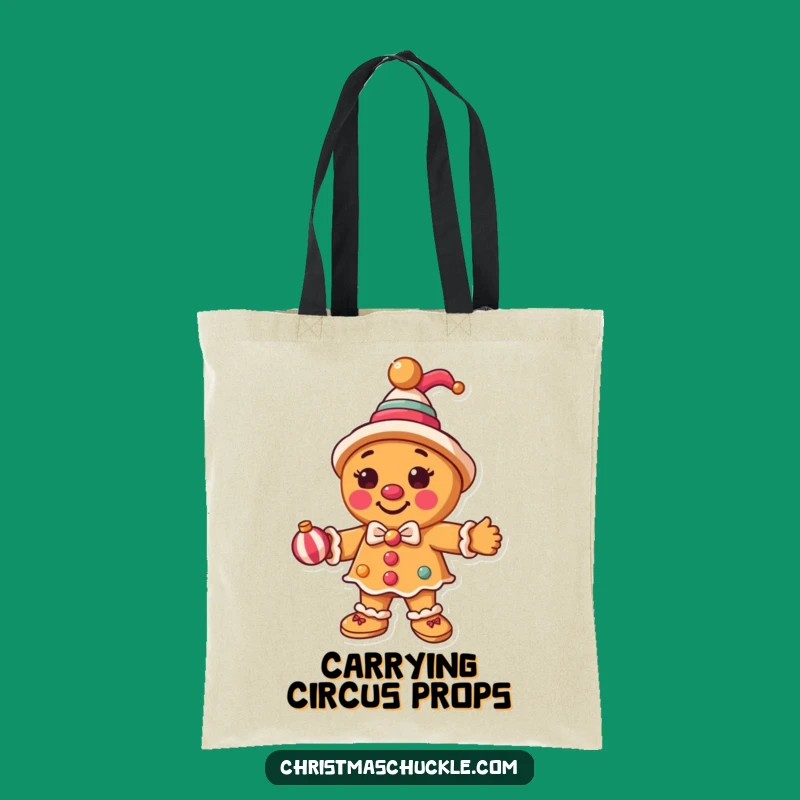 Funny Clown Gingerbread Tote Bag: Carry Your Holiday Treasures