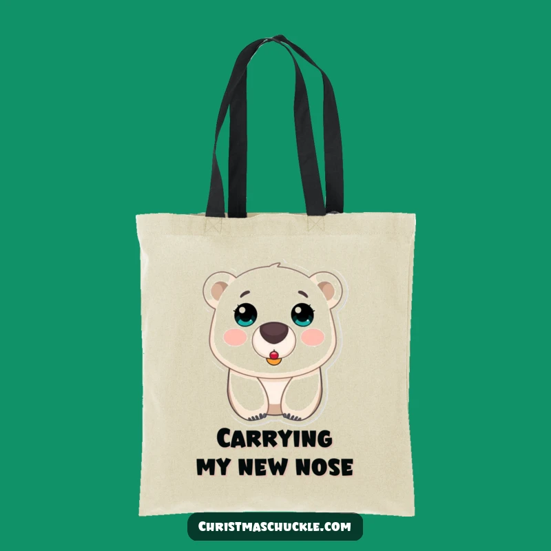 Funny Polar Bear Clown Nose Tote Bag: Carry Your Chuckles Around