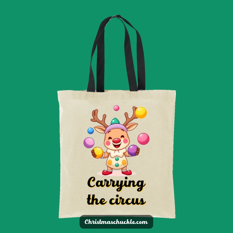 Funny Reindeer Clown Tote Bag: Juggling Character - Your Perfect Funny Gift Carry-All!