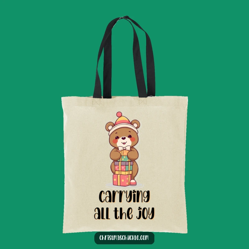 Funny Bear Clown Tote Bag: Carry Your Presents & Merriment in Style