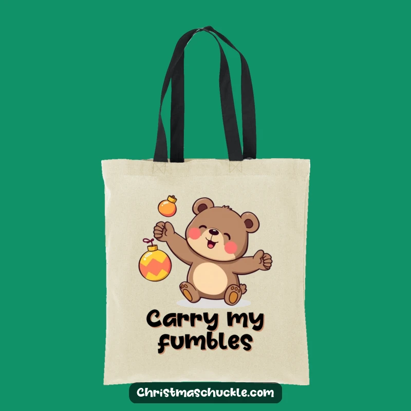 Funny Bear Juggling Tote Bag: Clumsy Ornaments - Festive Carry-All Gift