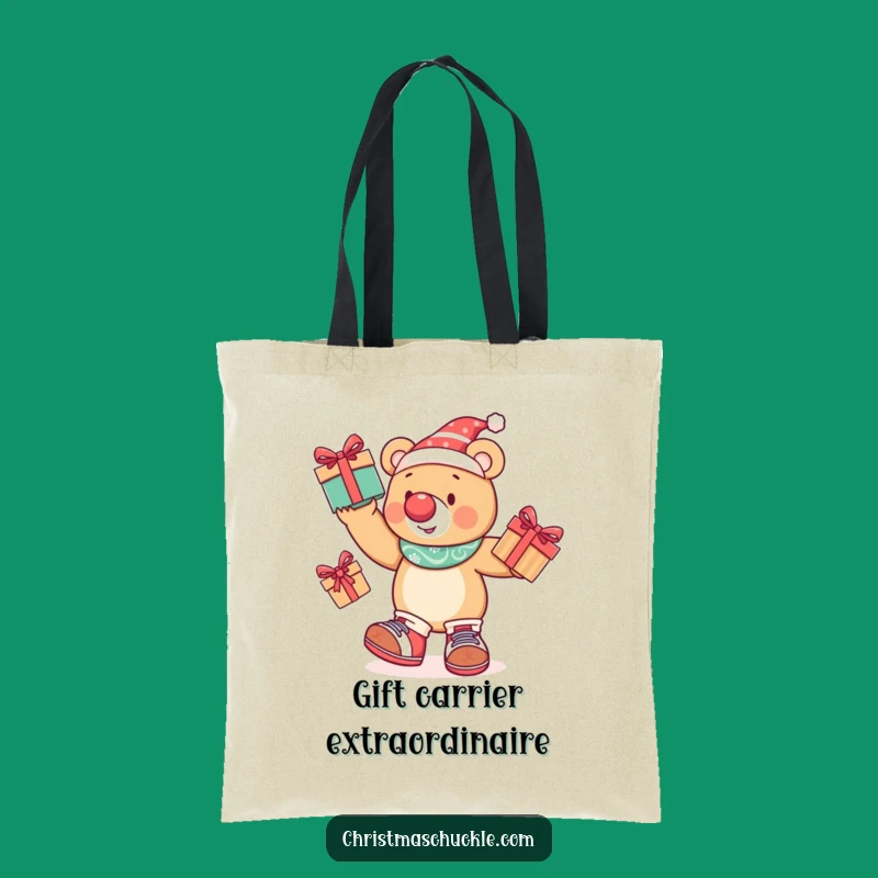 Funny Juggling Bear Tote Bag: Festive Clown Character, Practical Gift