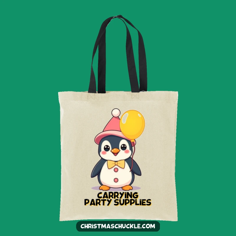 Funny Kawaii Clown Penguin Tote Bag: Carry Your Cheer - Hilarious Funny Gift!