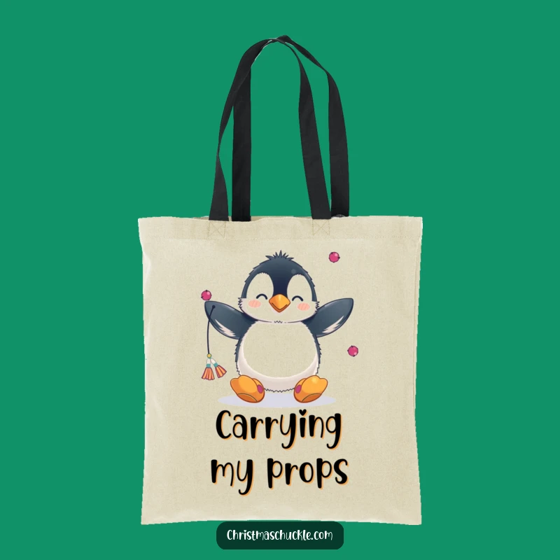 Funny Penguin Juggling Tote Bag - Clown Circus Bag, Ideal Funny Gift for Shoppers