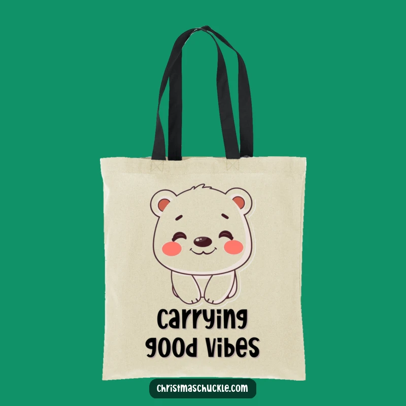Funny Polar Bear Tote Bag: Grinning Character Design - Practical Funny Gift!
