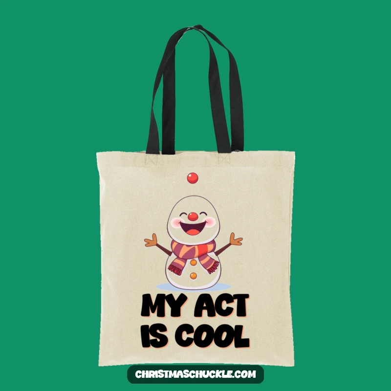 Funny Snowman Clown Tote Bag: Hilarious Carry-All Gift for Juggling Snowflake Enthusiasts