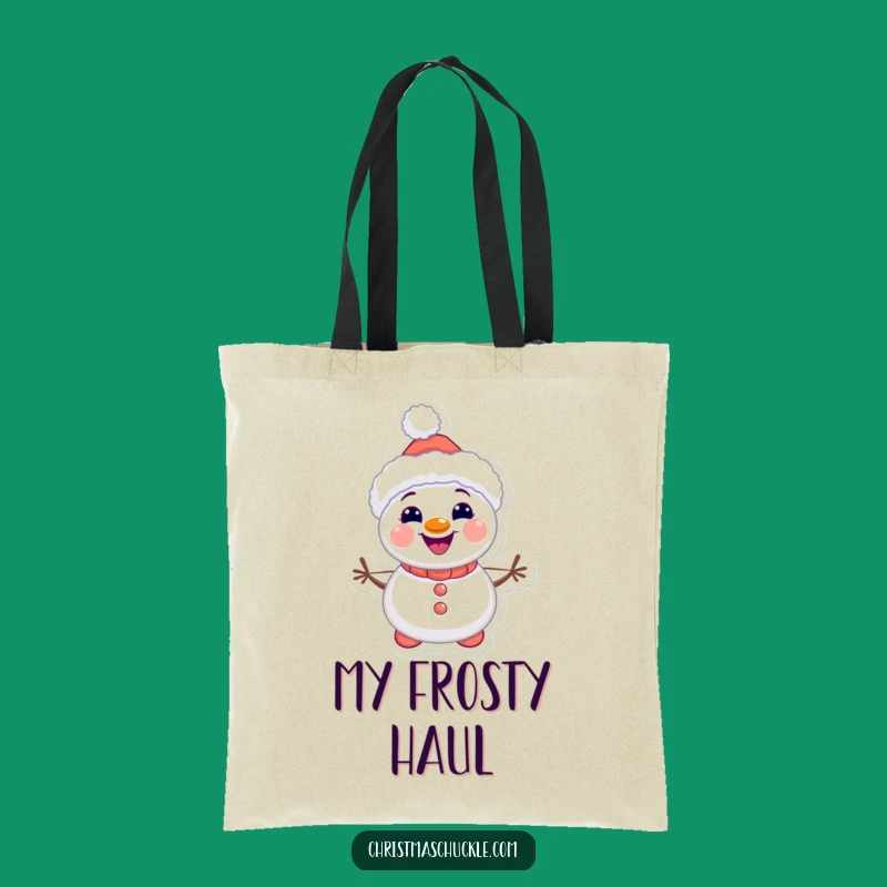 Funny Snowman Clown Tote Bag, Kawaii Winter Style, Ideal Gift