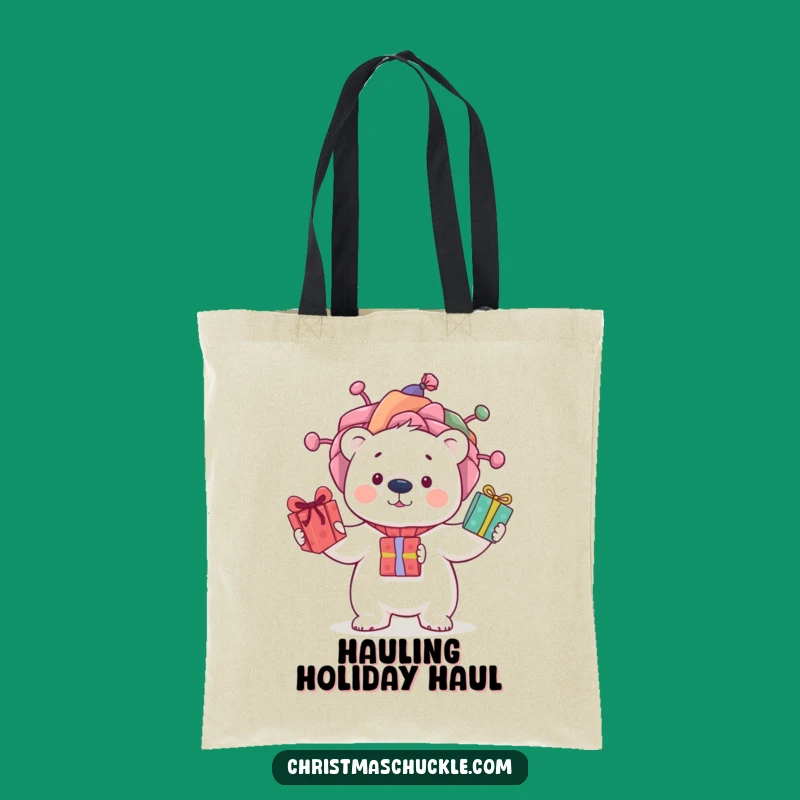 Funny Polar Bear Clown Wig Tote Bag: Whimsical & Practical Accessory for Fun!